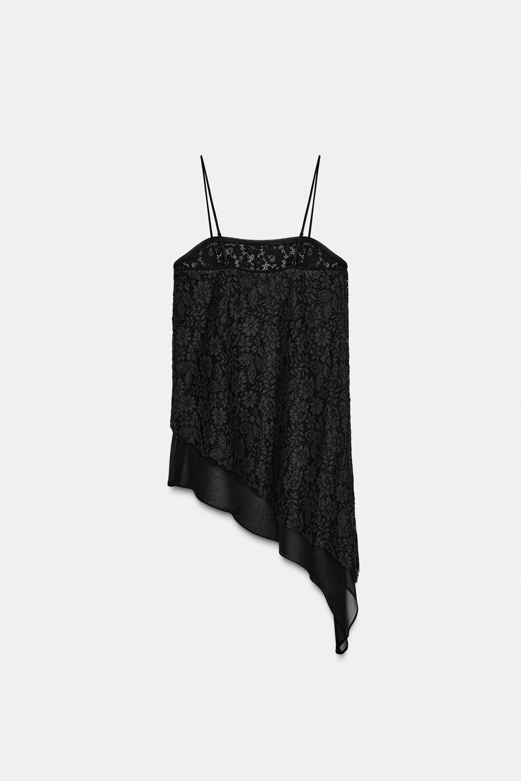 ASYMMETRIC LACE LONG TOP
